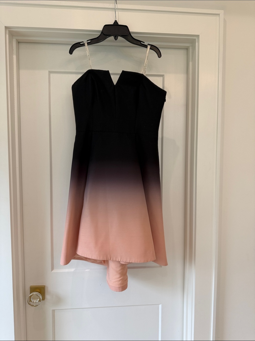 Halston Heritage Black to Peach Ombre Mini Dress
